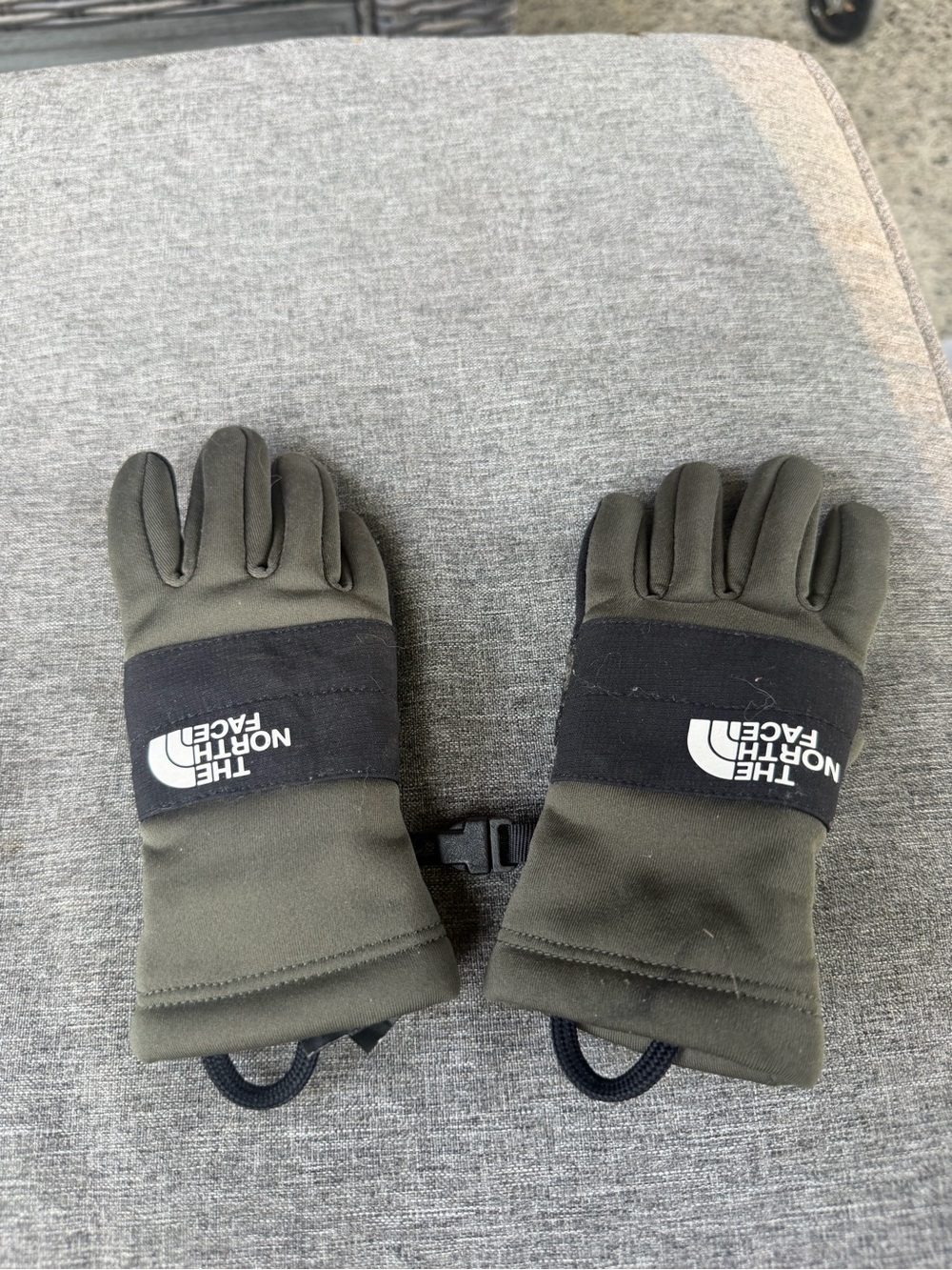 The North Face Olive Green Gloves with Black Cuffs